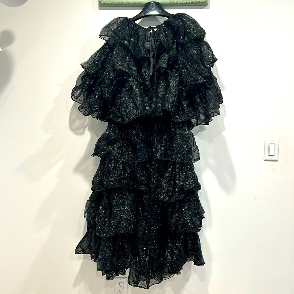 Club Exx Tulle layer black stardust duster cardigan maxi full xs/s women’s new